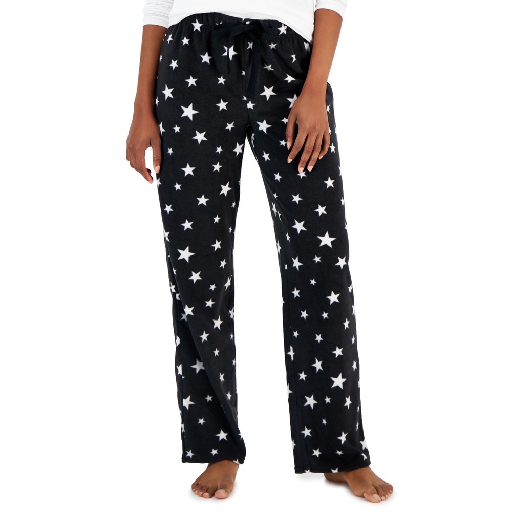 Jenni Women's Printed Fleece Wide-Leg Pajama Pants - Star Toss - Size XXL‎